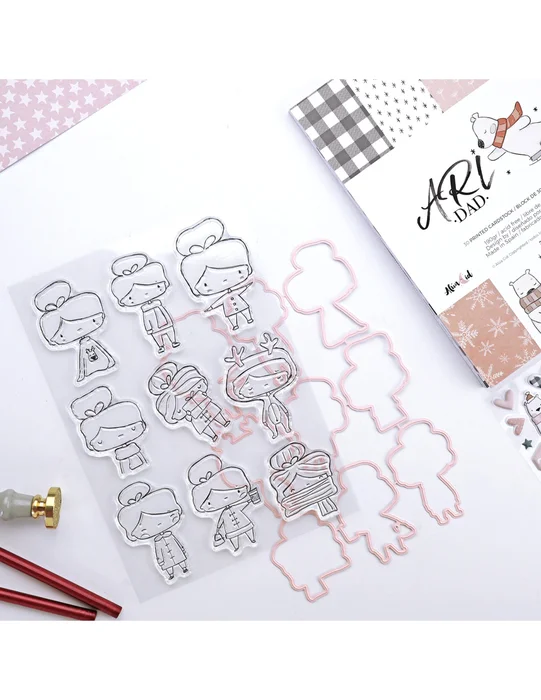 Set de sellos + troqueles Ari