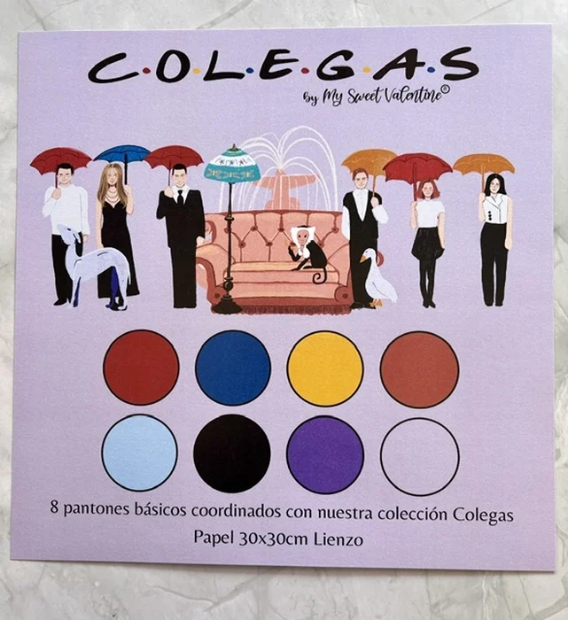 Bloc de papel Colegas 8 pantones b&aacute;sicos coordinados