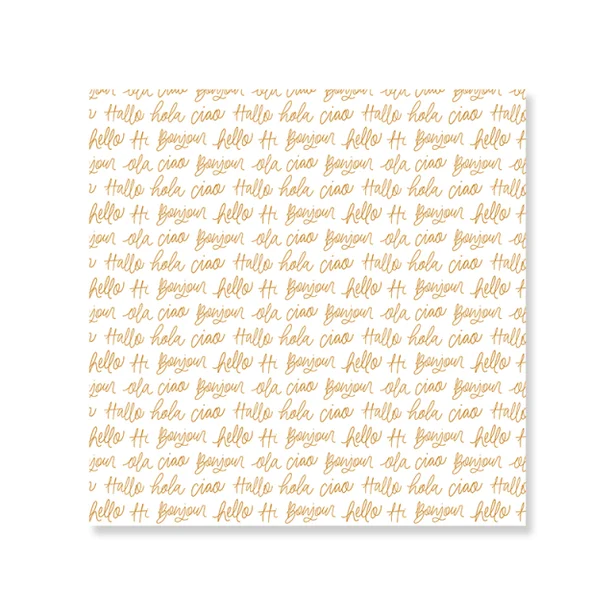 Vellum con foil Hello